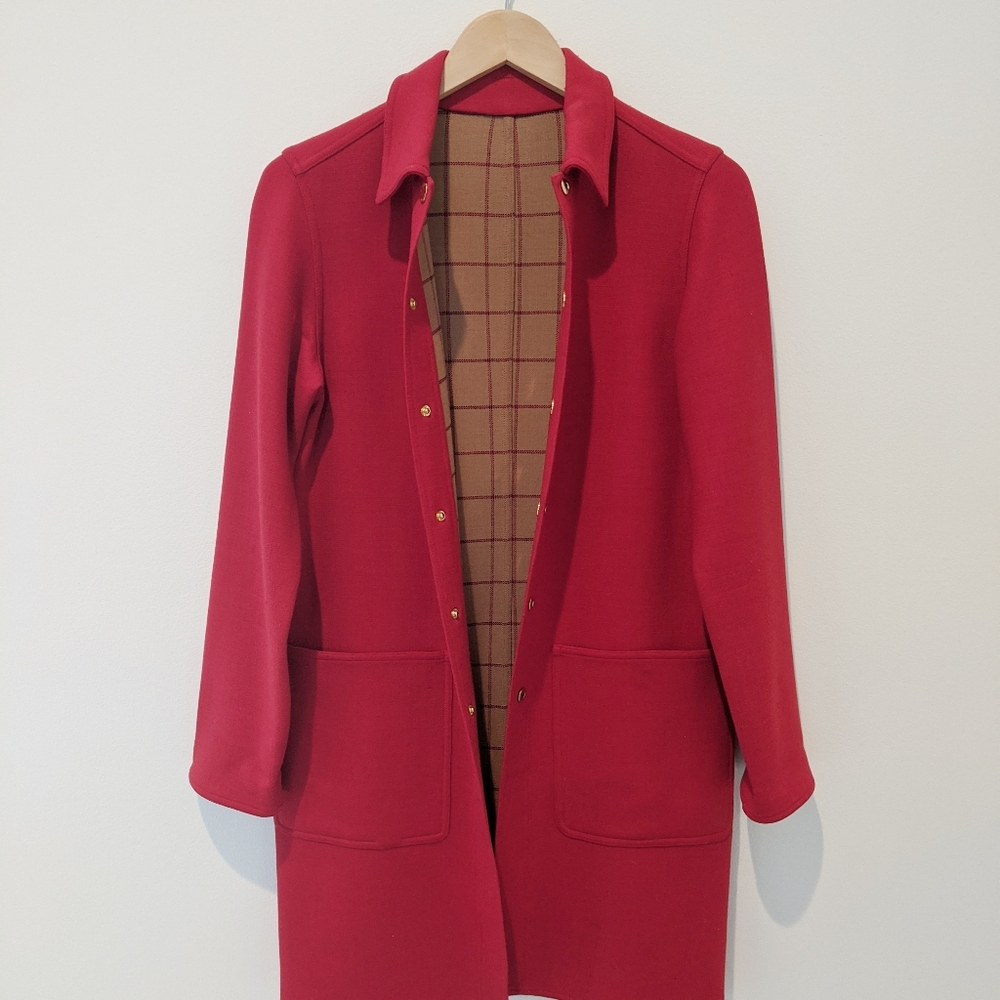 Vintage handmade red wool jacket.